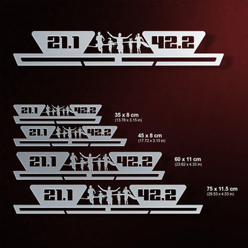 21.1 42.2 Medal Hanger shown in all available sizes with dimensions