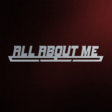 All About Me Medal Hanger in laser-cut steel on a dark background