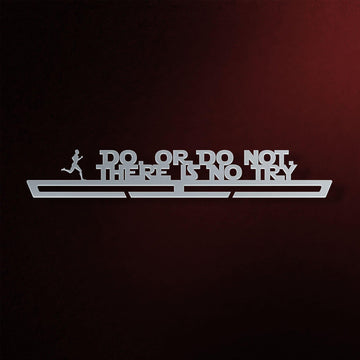 Men's Do Or Do Not Medal Hanger in laser-cut steel on a dark background