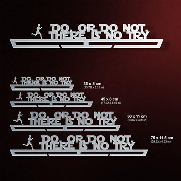 Men's Do Or Do Not Medal Hanger shown in all available sizes with dimensions