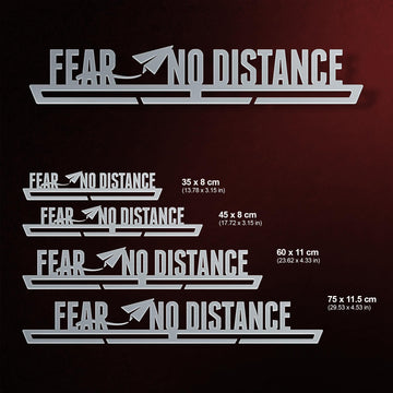 Fear No Distance Medal Hanger V2 shown in all available sizes with dimensions