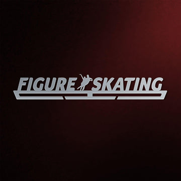 Figure Skating Medal Hanger in laser-cut steel on a dark background