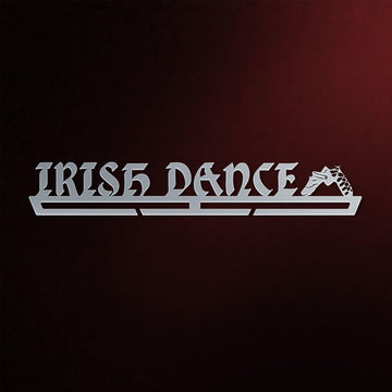Irish Dance Medal Hanger V2 in laser-cut steel on a dark background