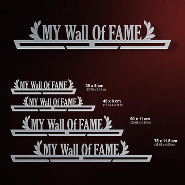 My Wall Of Fame Medal Hanger shown in all available sizes with dimensions