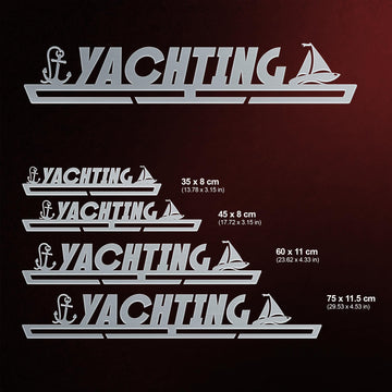 Yachting Medal Hanger shown in all available sizes with dimensions